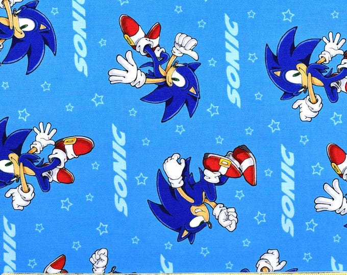 Sonic the Hedgehog, 100% Cotton Fabric by the Half Yard - Etsy