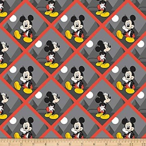 Mickey Mouse 100% Cotton fabric by the half yard