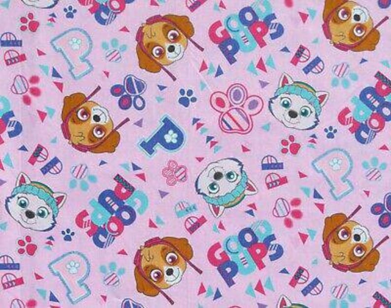 Paw Patrol 100 Cotton fabric by the half yard Etsy