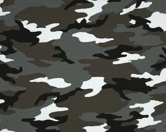 Tela de camuflaje gris, camuflaje arena, tela de camuflaje, 100 % algodón por media yarda