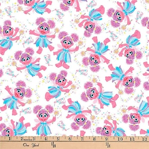 Sesame Street Girls 100% Cotton fabric by the half yard