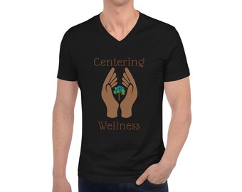 Centering Wellness - T-shirt unisex manica corta con scollo a V