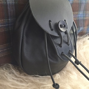Rob Roy Style Leather Sporran for Men&#39;s Larp and Scottish Renaissance Costume