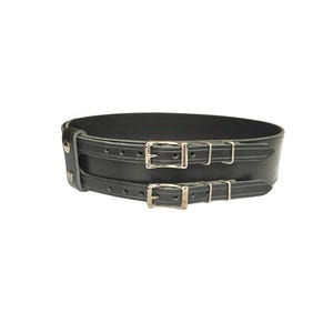 Wide Leather Double Buckle Kilt Belt for Men - Perfect Scottish Festival Accessory and Birthday Gift