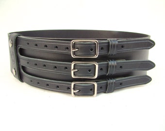 Triple Buckle Belt, Medieval Leather Belt, Gladiator Belt for Renaissance Costume Men,