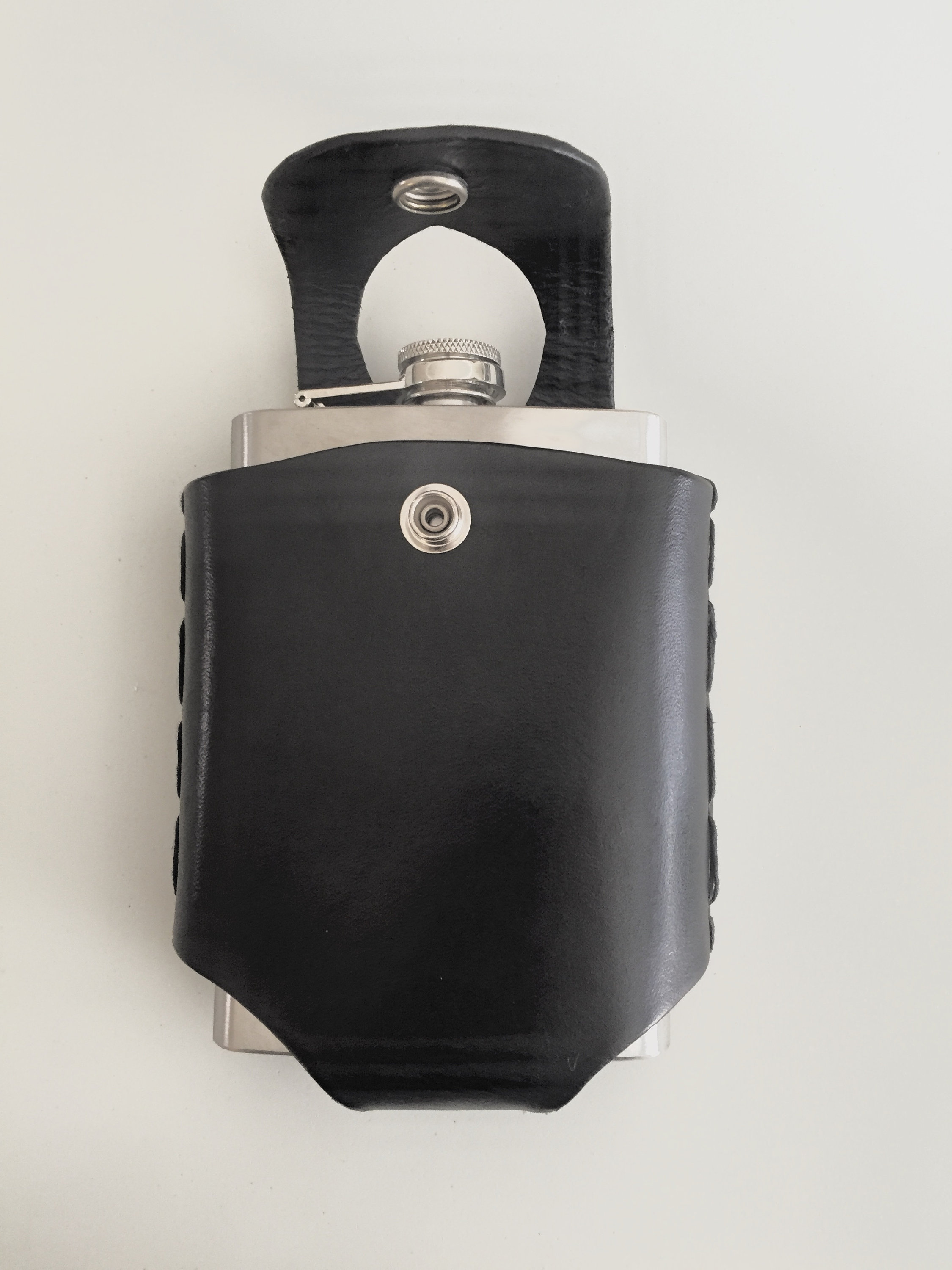 Leather Hip Flask Holder for Wide Leather Belt Use at Etsy