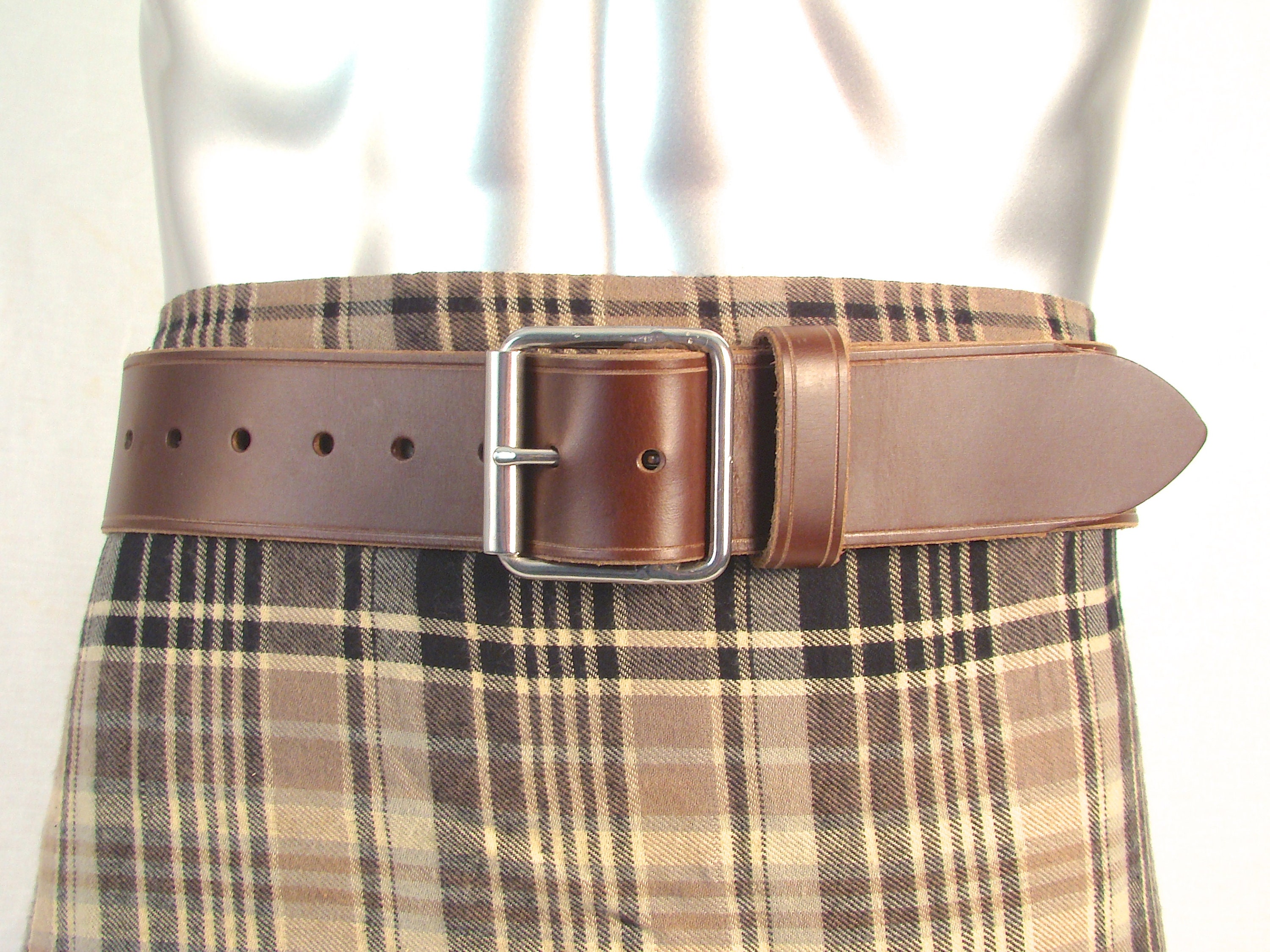 Mens Kilt Belt 2 or 3 Inch Wide Leather Belt for Cosplay Etsy