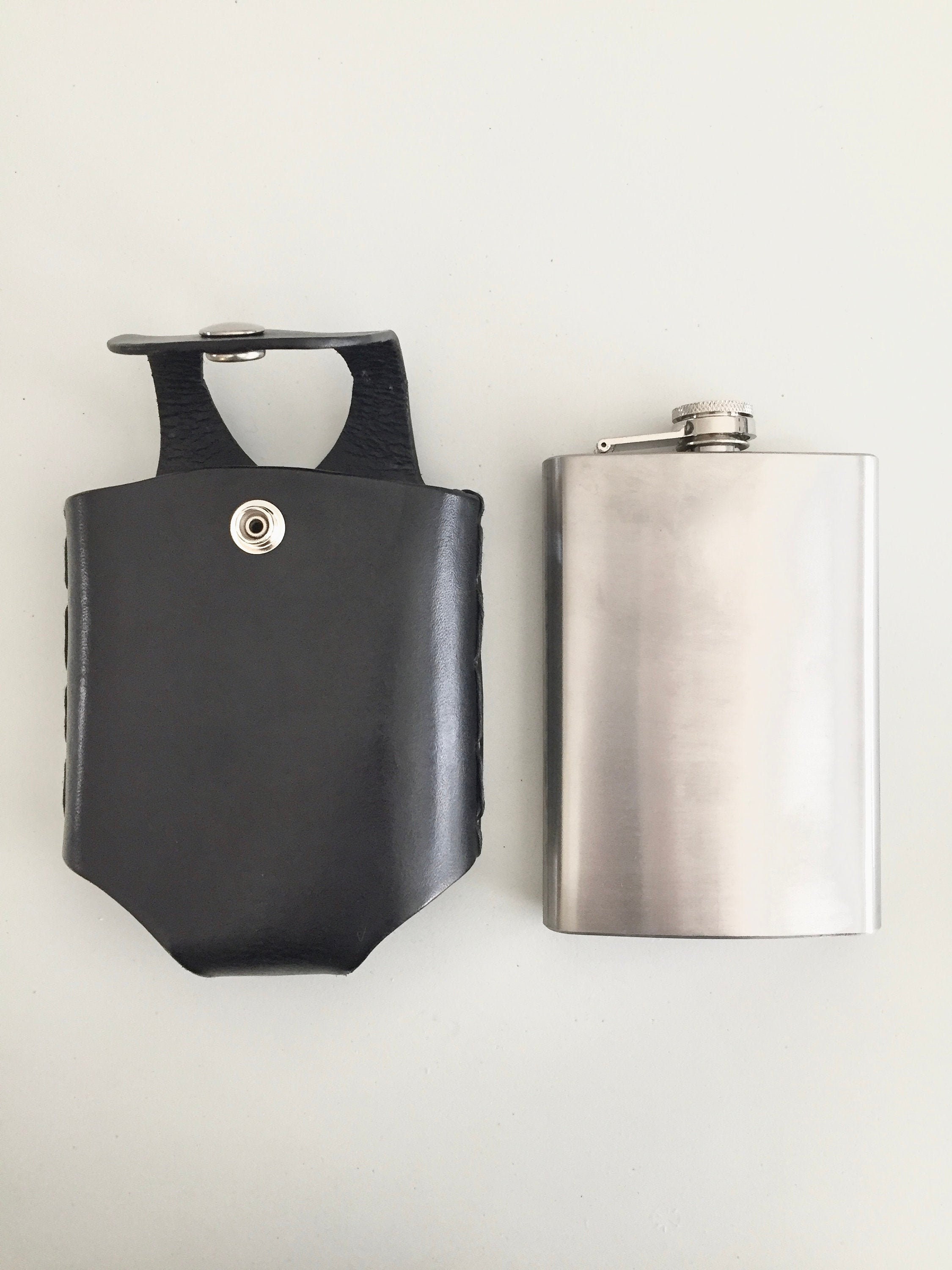 Leather Hip Flask Holder for Wide Leather Belt Use at Etsy