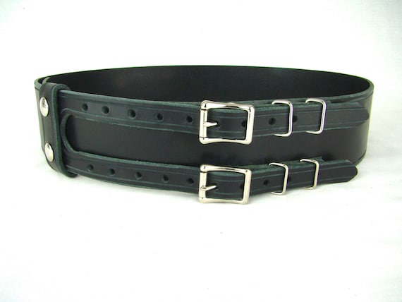 Kilt Belt Double Buckle Kilt Belt Black Leather Belt Basic | Etsy