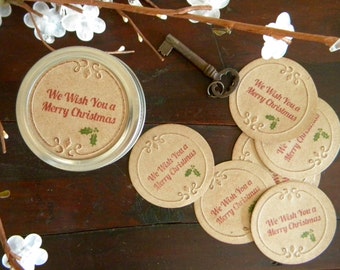 Holiday mason jar labels