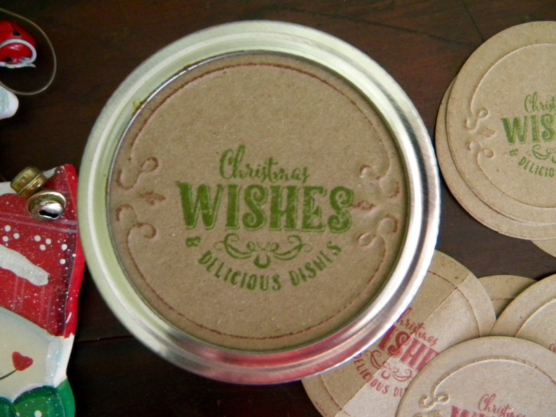 Mason Jar Lid Covers Christmas Wishes Jar Labels Jar | Etsy