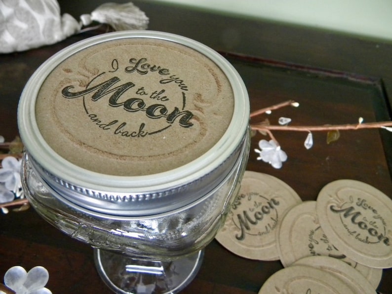 Wide Mouth Mason Jar Labels Love you to the Moon and Back Etsy