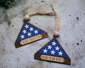 Military Folded Flag Memorial Ornament (#220)