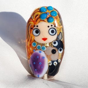 Glass bead handmade lampwork glass bead for jewelry making, artisan lampwork, jewelry supply