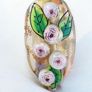 Bead lampwork glass handmade bead for pendant jewelry making