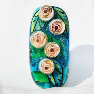 Lampwork bead, artisan glass handmade bead, lampwork glass pendant for jewelry supply