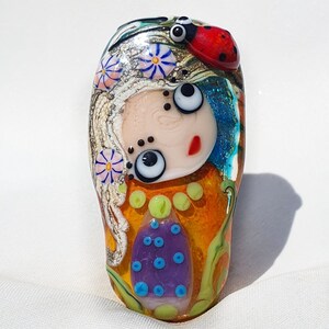 Handmade glass bead  artisan lampwork glass bead pendant for jewelry making