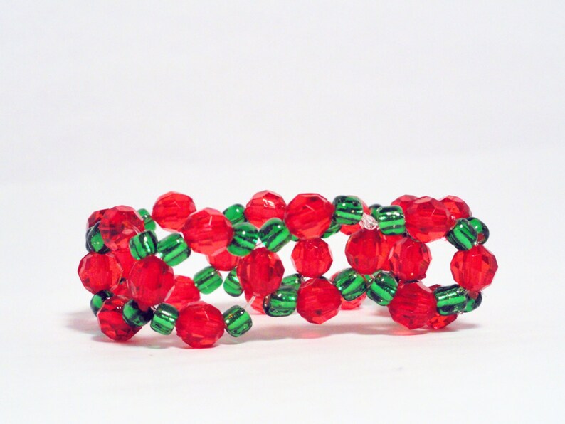 Christmas napkin rings Beaded napkin rings red napkin Etsy