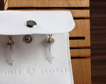 Pair of glass earrings in the shape of light bulbs. Original jewelry in limited quantity. Light and unique jewelry. Minimalist design