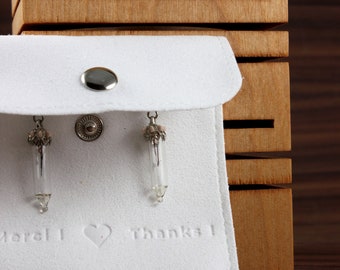 Pair of glass earrings in the shape of light bulbs. Original jewelry in limited quantity. Light and unique jewelry. Minimalist design