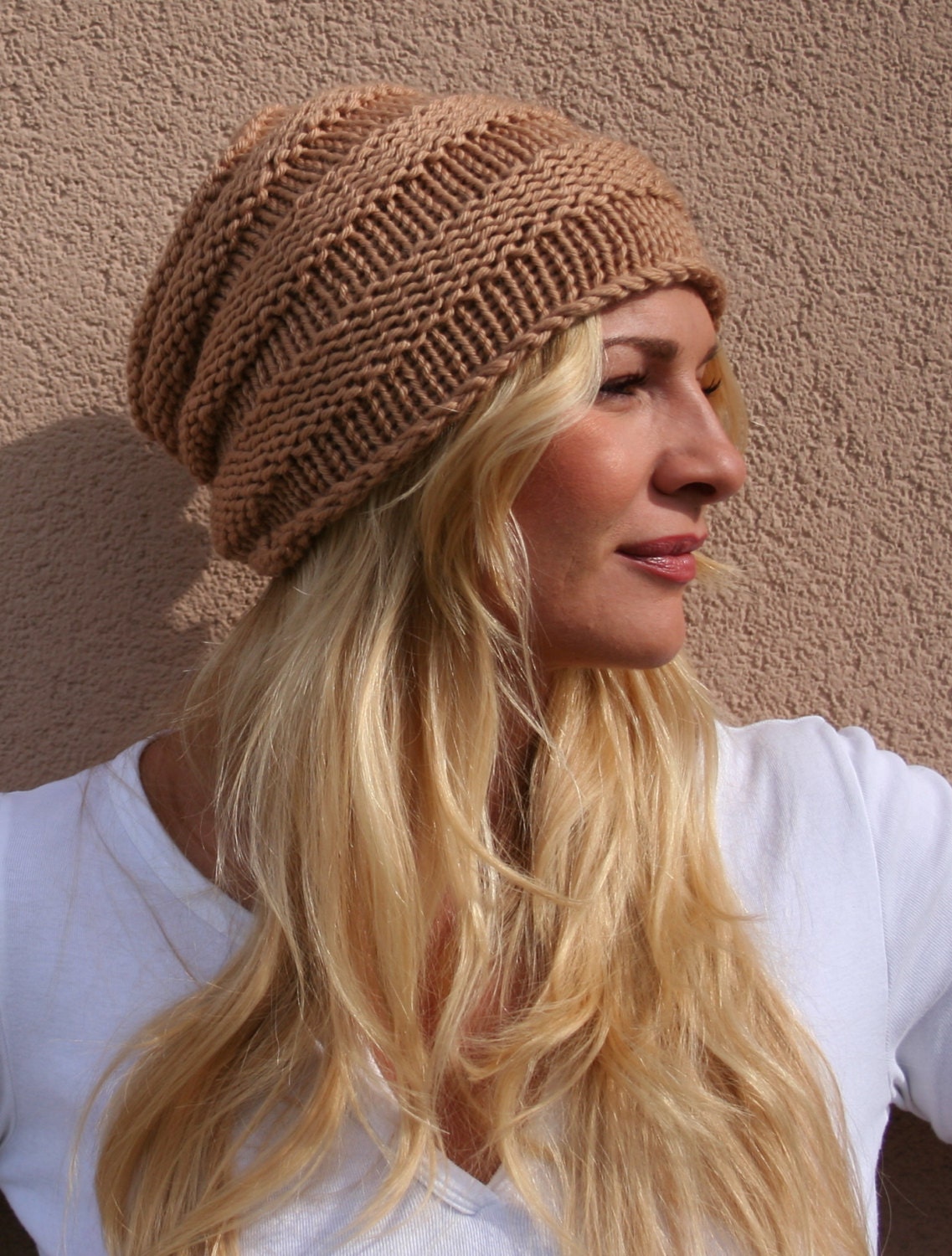 Cappello a coste orizzontali Cappello ai ferri marrone chiaro | Etsy Italia
