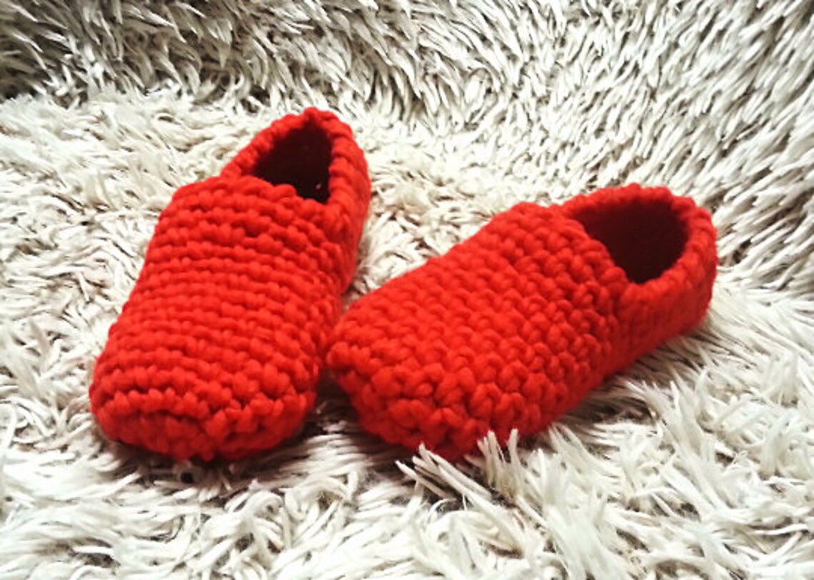 Women's Slippers Red Wool Slippers Ladies House Shoes Etsy