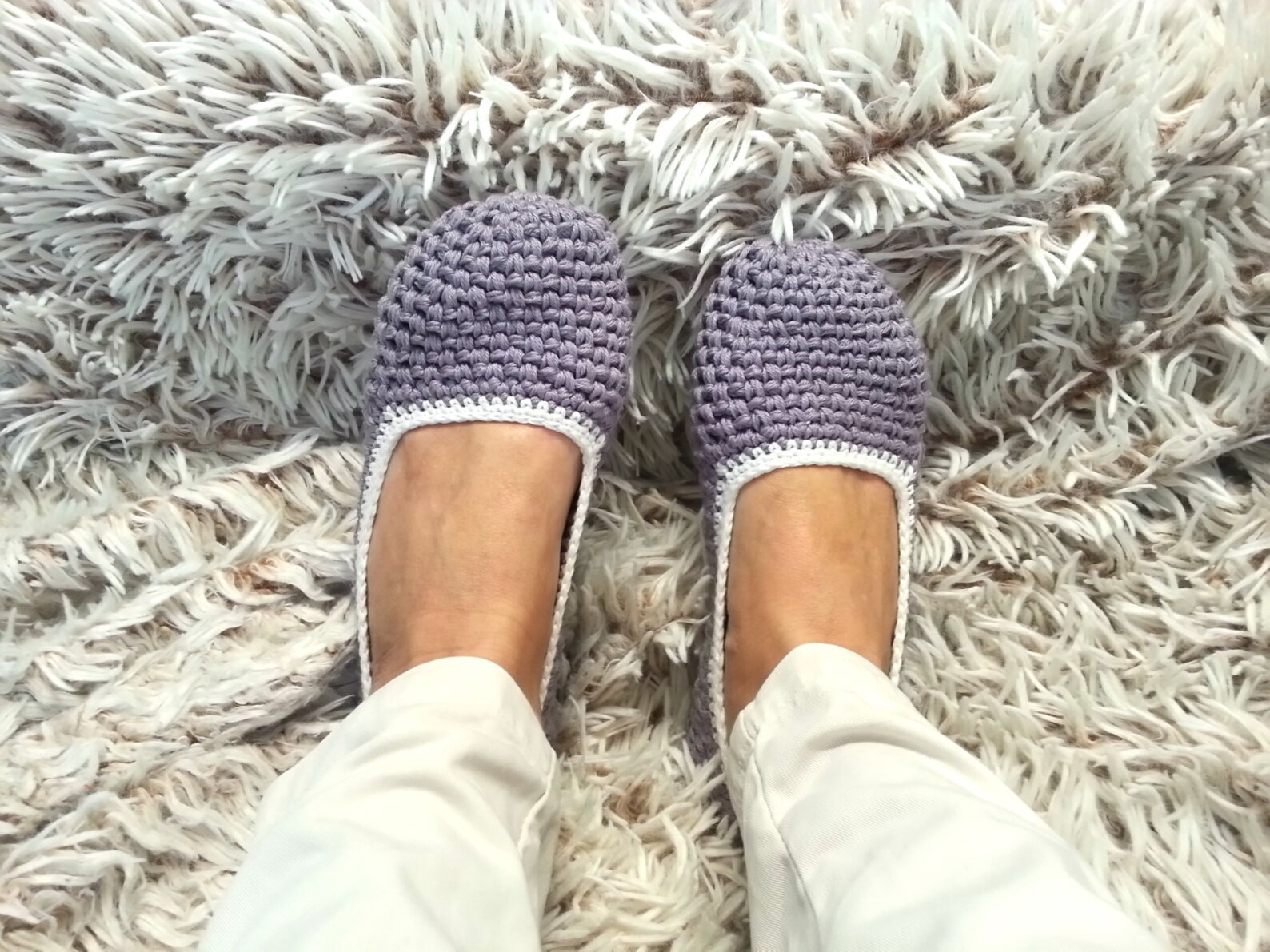 crochet slippers, women slippers, cotton slippers, gift for women, healthy home shoes, non-slip slippers, ballet flats, handmade