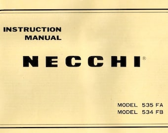 DOWNLOAD Instruction Manual for Necchi Model 535 FA and 534 FB Sewing Machine pdf