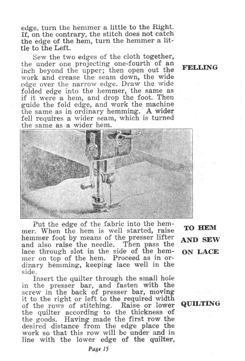 Instructions for Operating the New Home Sewing Machine Model Etsy