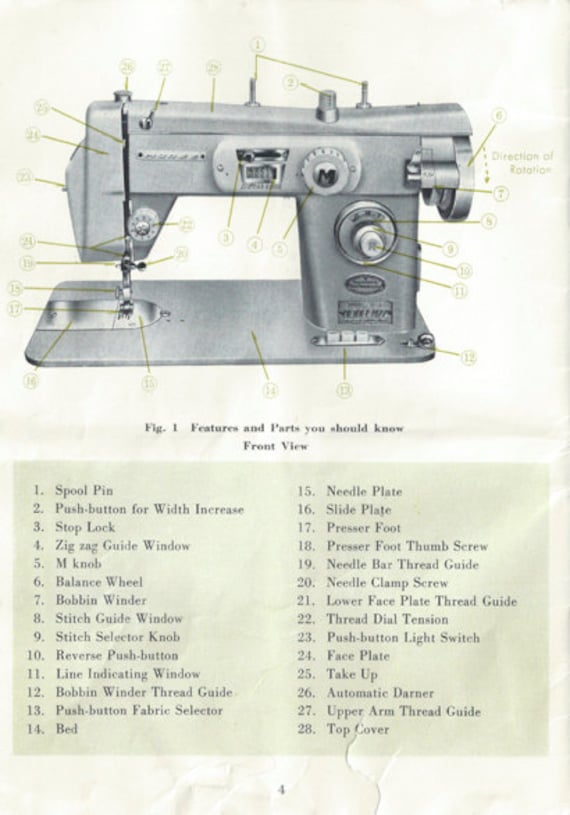 DOWNLOAD Morse Push Button Zig-zag Fotomatic Sewing Machine Manual