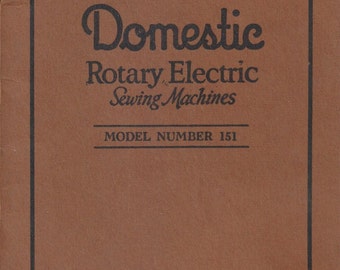 DOWNLOAD Domestic Rotary Sewing Machine Model 151 Manual PDF