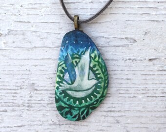 Peace bird stone pendant