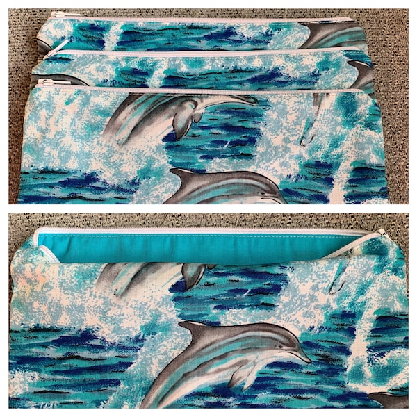 Oiseaux/Dolphin/Nature Pencil/Make Up/Brush Case