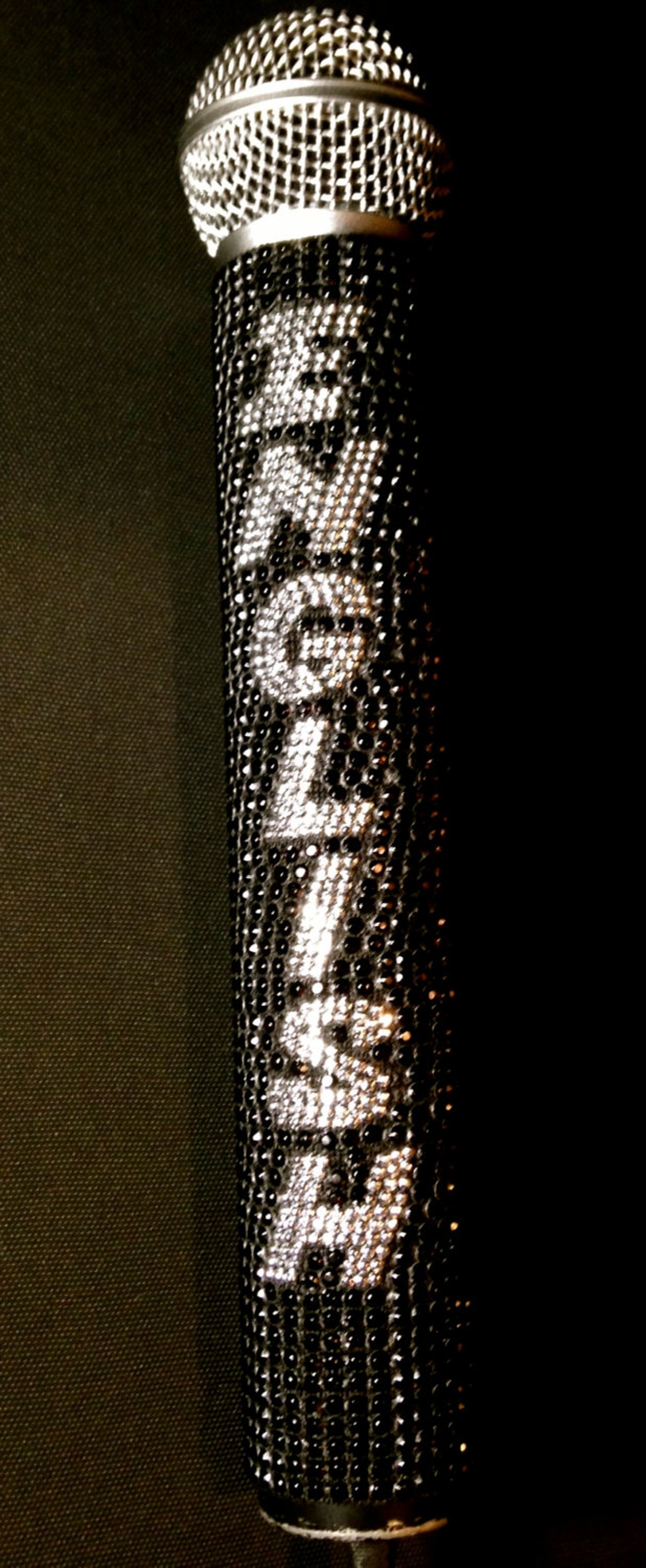 Customized 2 Color Wireless Bling Rhinestud Microphone Etsy