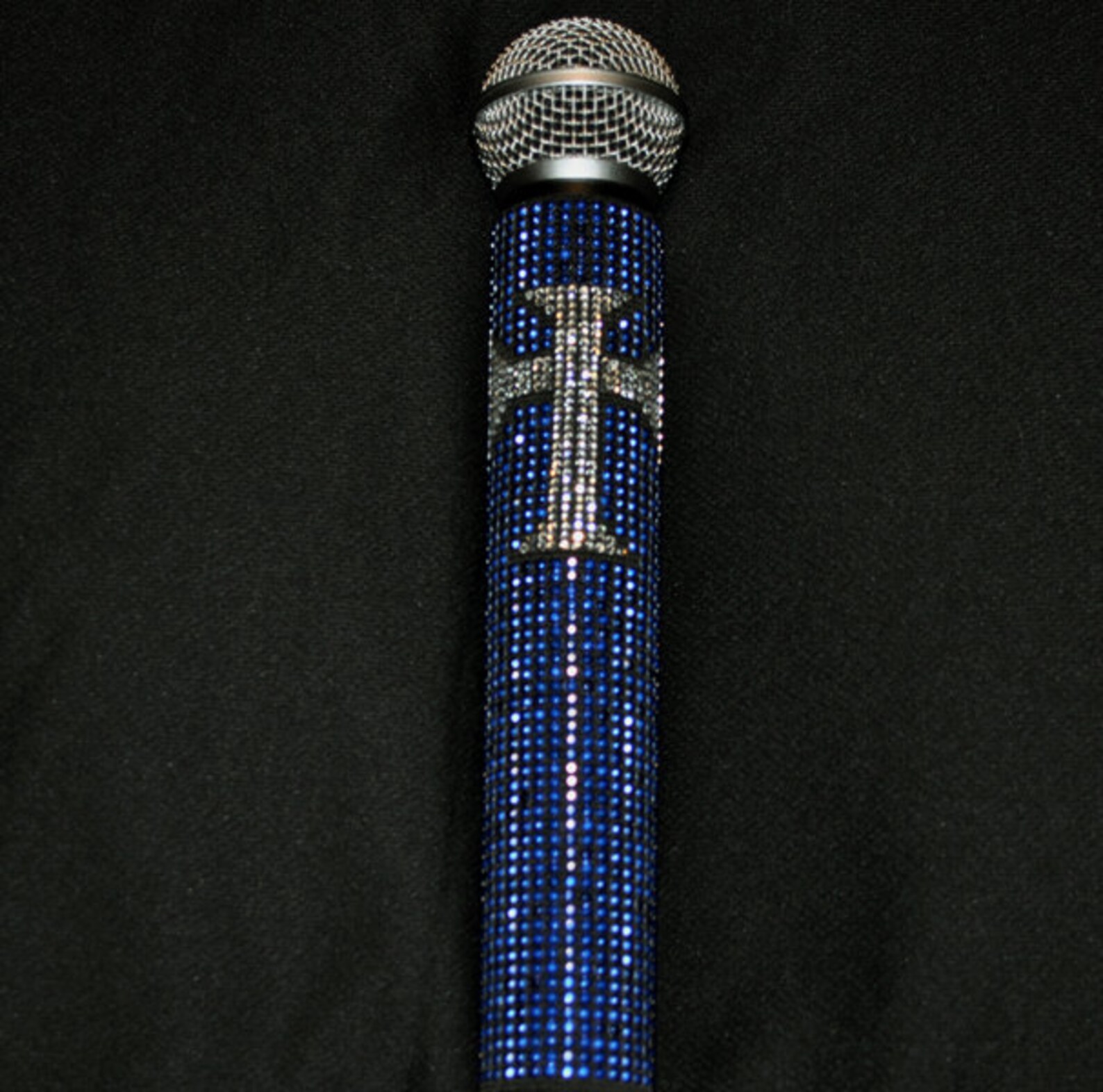 Cross Bling Microphone Sleeve 1 Blue & Crystal by Blingcons Etsy UK
