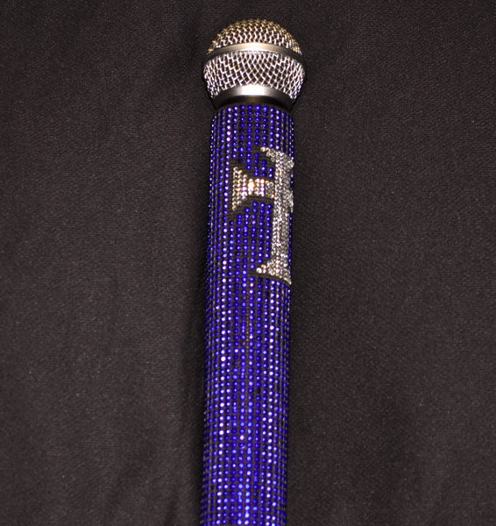 Cross Bling Microphone Sleeve 1 Blue & Crystal by Blingcons Etsy UK