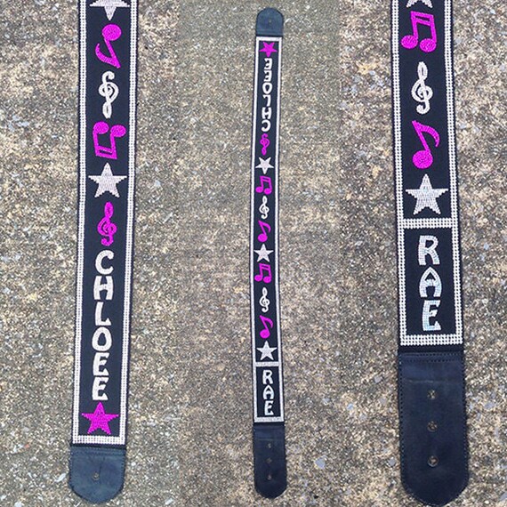 Guitar Strap Customized Rhinestone Crystals Made to your Specs Etsy