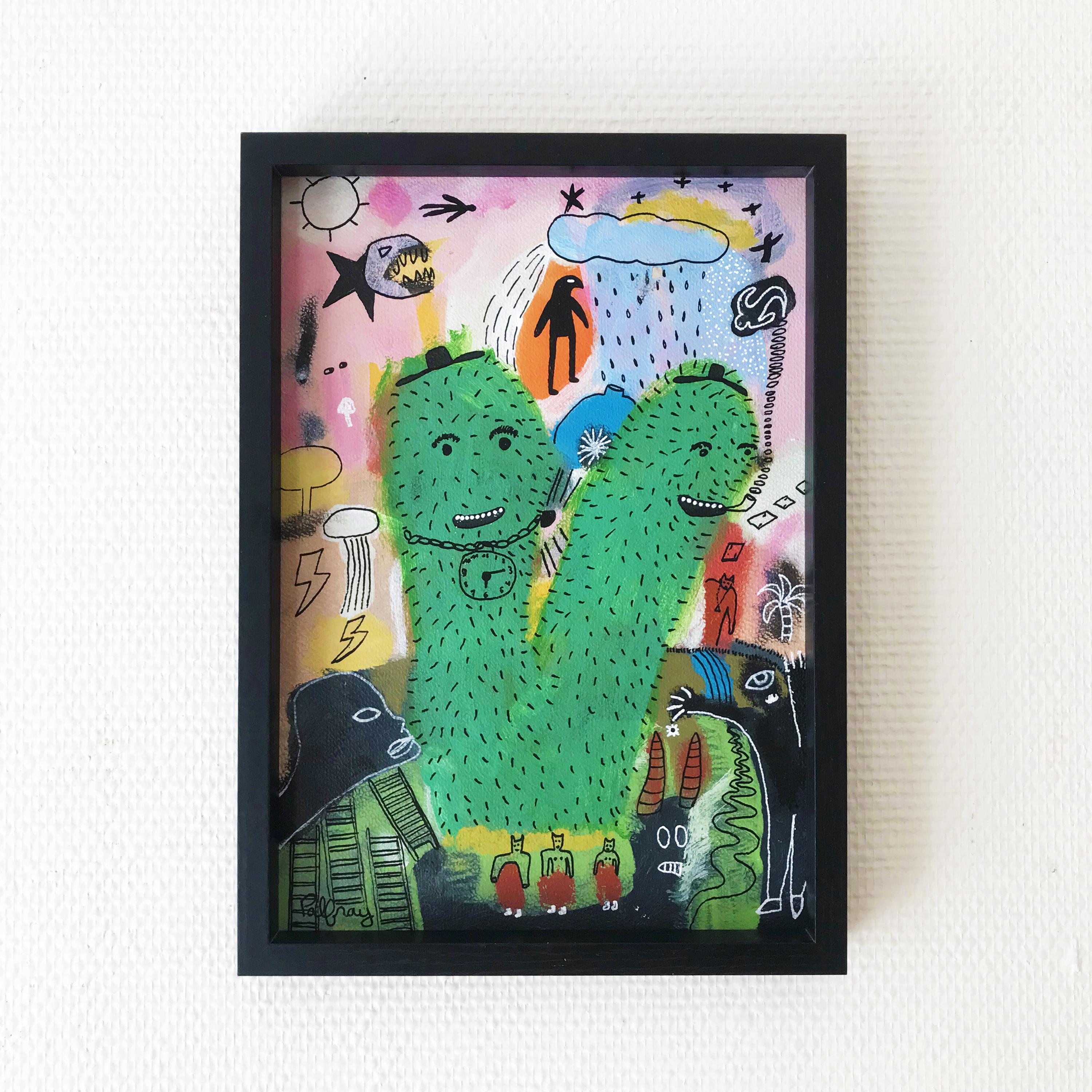 絵画 A4 21x29.7 オリジナルアクリル作品 - 自由な抽象および具象芸術