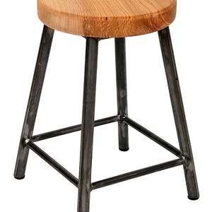 Rosie Ashton Low Chunky Round Frame Bar Stool with Chunky Ash Seat image 2