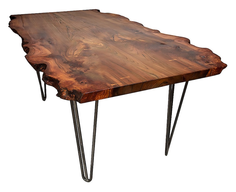 Live Edge Dining Table on Hairpin Legs Etsy UK