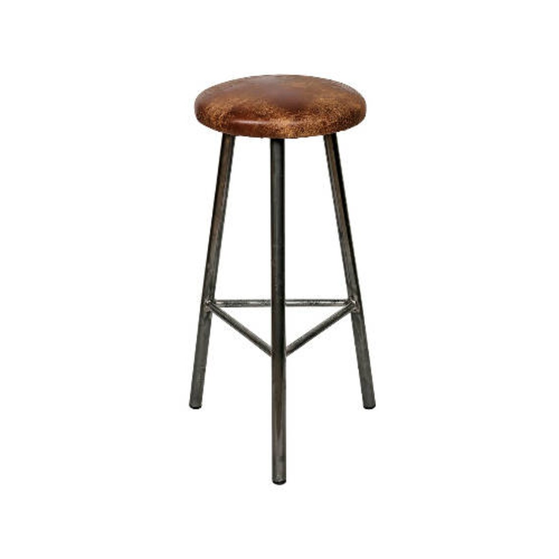 Trippie Tanner Three Legged Bar Stool With Leather Seat Etsy UK