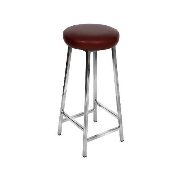 Bertie N Hyde - Nickle Plated Bar Stool with Thick Leather Seat