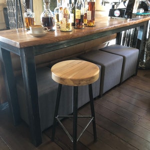 Trippie Sixsmith - Three Legged Bar Stool with Chunky Sycamore Seat