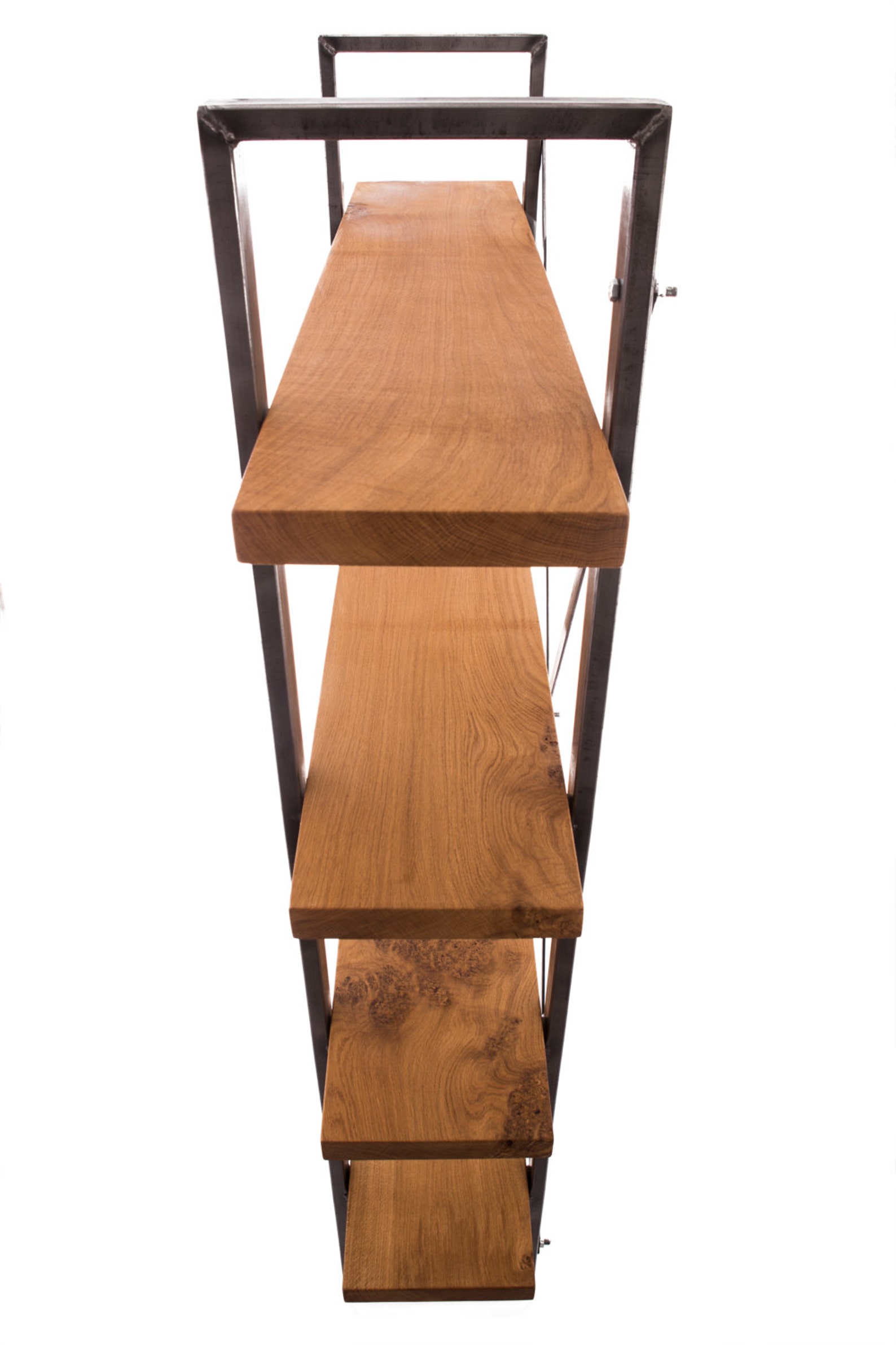 Oak and Steel Bookcase Display Unit Etsy UK