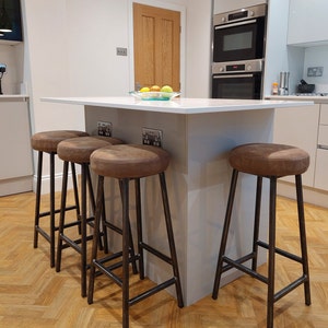 brown leather breakfast bar stools