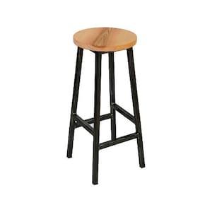 Charlie Ashdown - Chunky Square Frame Bar Stool with Ash Seat