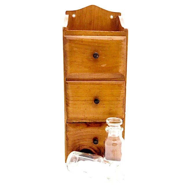 Apothecary Cabinet Small Vintage 1970s Manchester Wood Styled Apothecary Cabinet Small Vintage 1970s Manchester Wood Styled By Louis Thompson 13 X 4 3 X3 Three Drawers Wall Decor