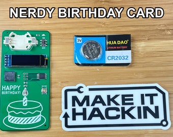 Nerdy Birthday Card with Interactive Candle and Sound!