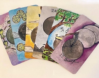 Baralho de Tarô Rock Steady – Baralho de Tarô Indie com 78 cartas. Cartas de Tarô com arte em aquarela para intuição.