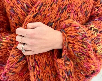 Mohair Cardigan Oversize Orange